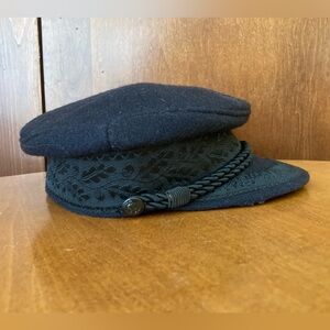 Vintage Prinz-Heinrich Wool Captains Hat Black